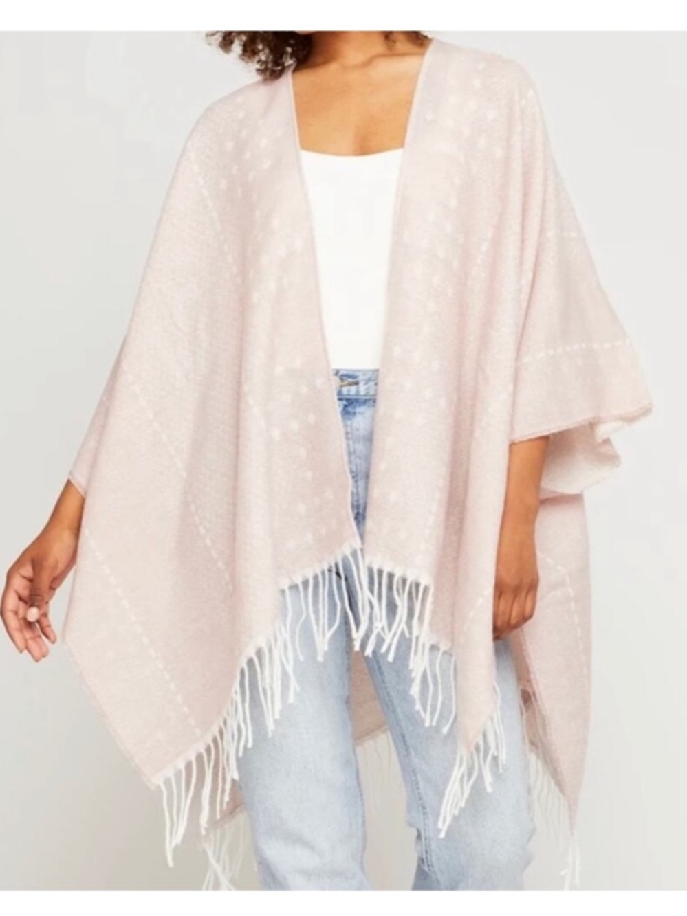 Gentle Fawn| Cozy Fringe Open-Front Poncho